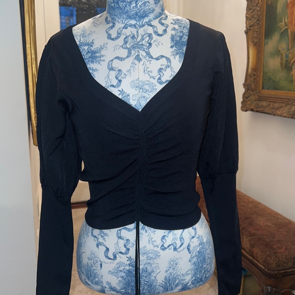 Black nylon sexy sweater